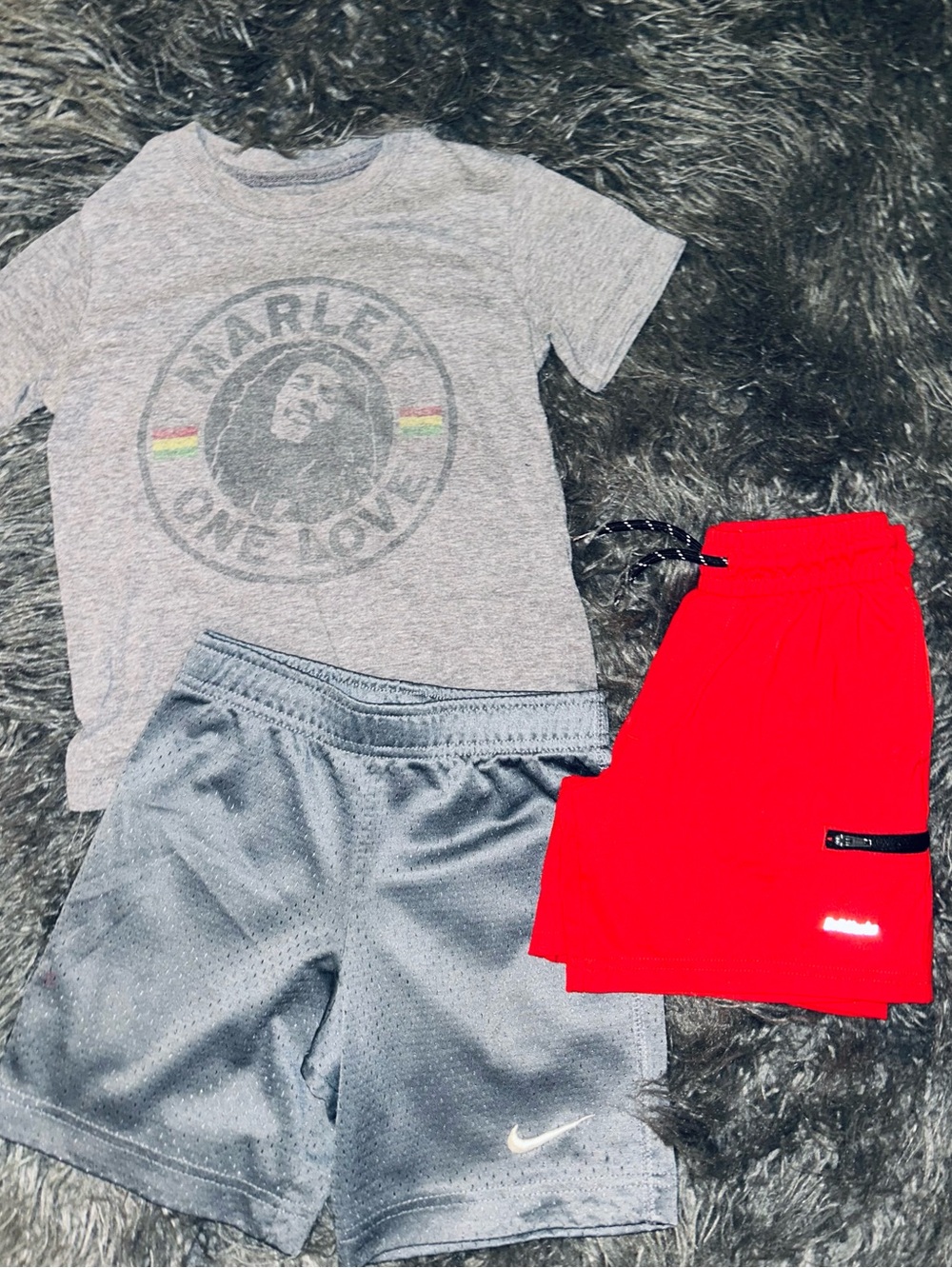 Nike Basketball Shorts w/Bob Marley shirts boys size 4t